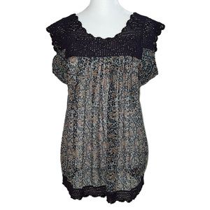 Anthropologie Azel Hazel Women’s Floral with Studs Blouse Size M